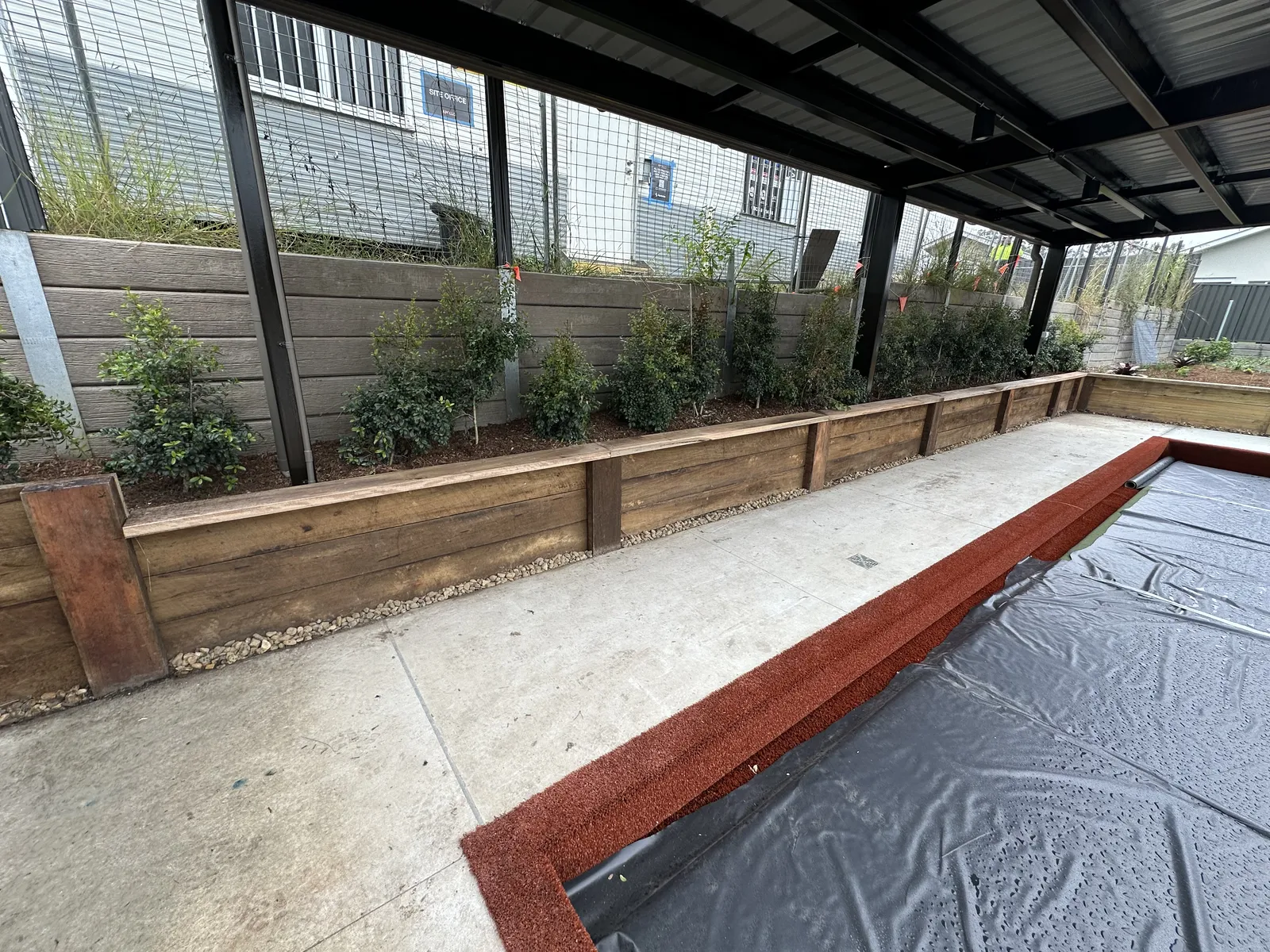 Iron Clad timber retaining wall project in Brisbane